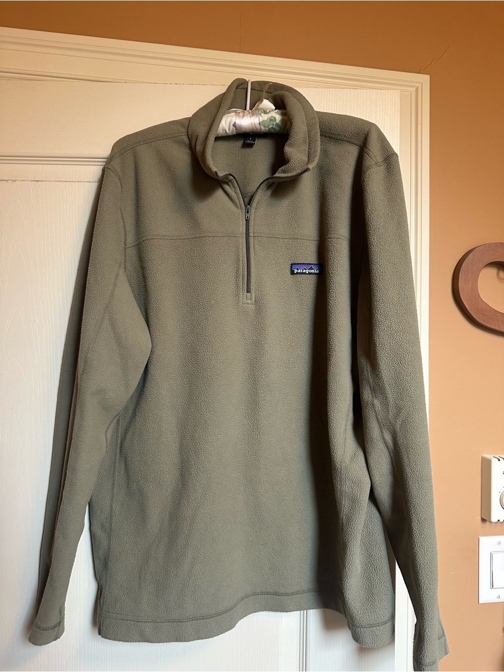 Patagonia Micro D 1/4 Zip Fleece Pullover. Men’s L. Olive color.